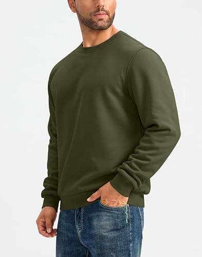G Gradual Sherpa Lined Sweatshirts for Men Fleece Crewneck Sweatshirt Pullover Warm Shirts for Winter thumbnail 5