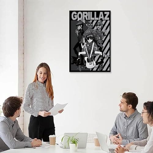 Gorillaz Creative Waterproof Decorative Paintings Free of Framing Directly Pasted with Moisture-proof And Anti Fouling Materials Living Room Bedroom Hanging Paintings Artistic Sense Home GiftsUnframe- thumbnail 5