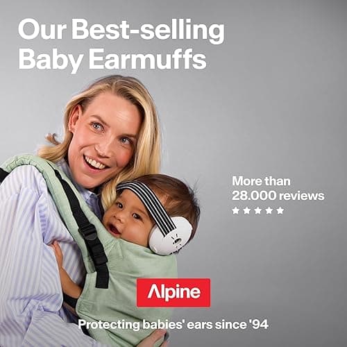 Alpine Muffy Baby Ear Protection for Babies and Toddlers up to 36 Months - CE & ANSI Certified - Noise Reduction Earmuffs - Comfortable Baby Headphones Against Hearing Damage & Improves Sleep - Black - Black thumbnail 9