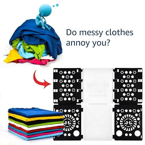 BoxLegend Version 3 Shirt Folding Board T Shirt Clothes Folder Durable Plastic Laundry Folders Folding Boards Helper Tool for Adults and Children (Black&White) thumbnail 4