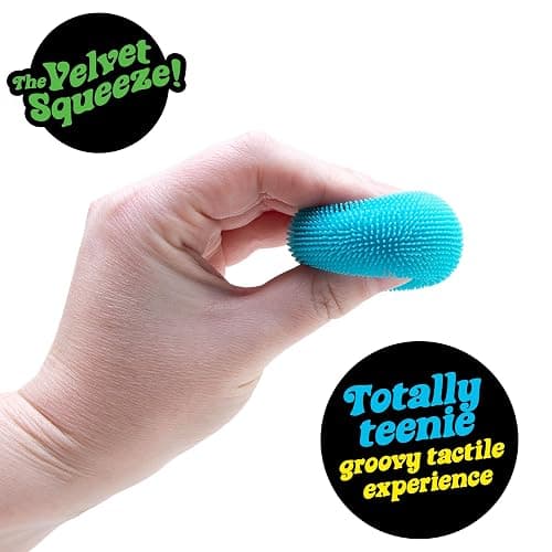 Schylling Teenie NeeDoh Fuzz Ball - Mini Sensory Toy with a Velvet Texture and Soft Cloud Squish - Ages 3 and Up - Color May Vary; Three Fuzz Balls Per Pack thumbnail 3