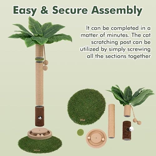 Woochpet Cat Scratching Post 35'' Tall Cat Scratcher Tree Tower Scratching Posts for Indoor Cats with Cat Toy Mouse Hole and Interactive Wooden Ball for Kittens Adults Cats thumbnail 7