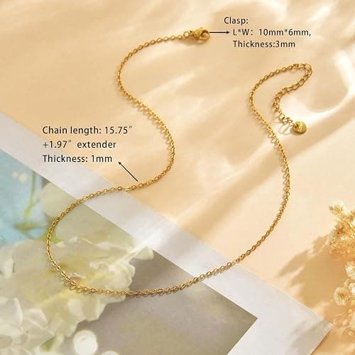 Mauzew Gold Chain Necklace for Women Dainty Simple Satellite Beaded Twisted Chain Choker Necklace Everyday Jewelry Christmas Gifts thumbnail 6