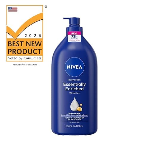 NIVEA Essentially Enriched Body Lotion Very Dry Skin, Almond Oil 33.8 Fl Oz | Value Size, Quick-Absorbing 72-Hour Moisture Cream for Dry Skin with Hyaluronic Acid, Dermatologically Tested thumbnail 11
