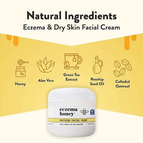ECZEMA HONEY Soothing Facial Cream - Eczema Lotion for Face, Eyelids, Lips, and More - Natural Dry Skin Repair (2 Oz) thumbnail 2
