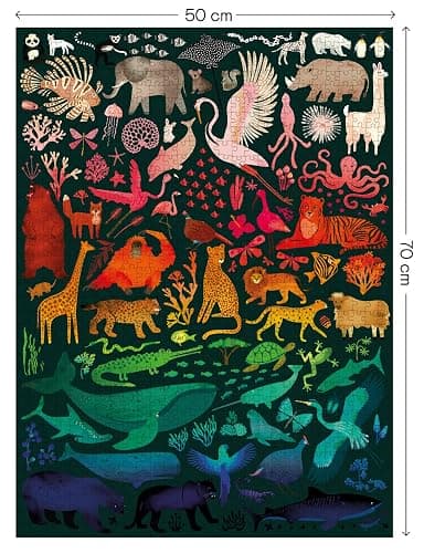 Elena Essex Puzzles for Adults - Rainbow Kingdom | 1000 Piece Puzzle | Jigsaw Puzzles 1000 Pieces | Pride Rainbow Animal Gradient Puzzle | Adult Puzzles Size 20 x 28 inches thumbnail 3