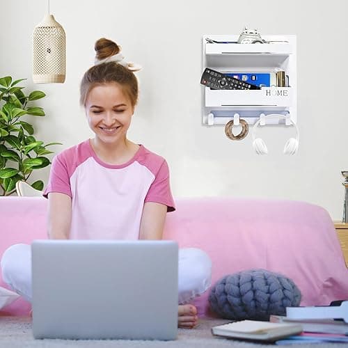 Floating Shelves for Bedside Shelf Accessories Organizer, Wall Mount Self Stick On, Cute Room Decor Aesthetic, Girls Room Decor, Cool Stuff For Bedroom Storage And Organization, Bedside Wall Organizer thumbnail 6