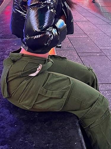 WGXWGX Y2K Style High Waist Wide Leg Jeans Cargo Pants Long Denim Baggy Straight Leg Multi Flap Pockets Retro Streetwear thumbnail 2