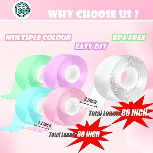 Nano Tape Bubble Kit, Color Double Sided Tape Elastic Bubbles DIY Craft Kit, Squishy Ball, Party Favors and Fidget Toys for Girls, Boys, Kids,Christmas Stocking Stuffers, 5PCS thumbnail 3