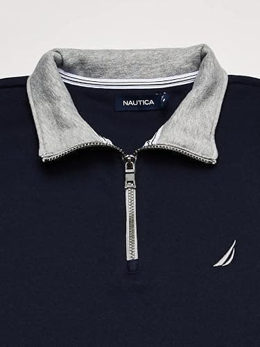 Nautica Men's Solid 1/4 Zip Fleece Sweatshirt thumbnail 2