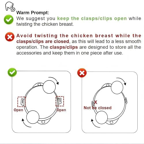Chicken Shredder Tool Twist Large Chicken Breast Shredder Tool-Meat Shredder Meat Masher for Chicken Ground Beef Pork with Up-grated Stainless Steel Spikes Kitchen Gadgets Essentials (Black&Black) thumbnail 4