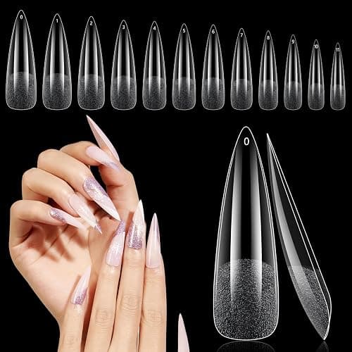 Deciniee Nageltips, 240 Stück Volle Abdeckung Quadratische Gerade Nagelspitzen Nails Tips für Gelnägel, 12 Größen Nail Tips, Soft Gel Nageltips Nagelspitzen für Nagelstudios und Diy Nail Art Zu Hause - Image 1