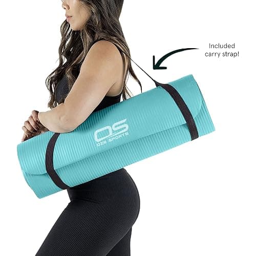 OZE SPORTS Yoga Mat, NBR Foam, Extra Thick, Non-Slip, High Density, Large, for Pilates, Gymnastics, HiiT and Fitness, with Free Carry Strap thumbnail 6
