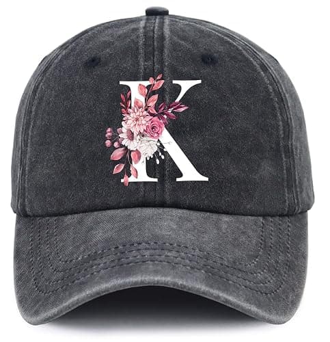 Classic Alphabet A-Z Hats for Women, Adjust Cotton Cute Letter Baseball Cap - Image 1