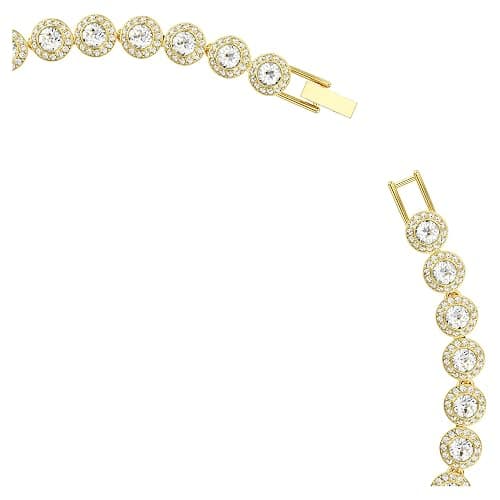 Swarovski UNA Angelic Tennis Necklace, Round Cut, Clear, Gold-Tone Finish thumbnail 3