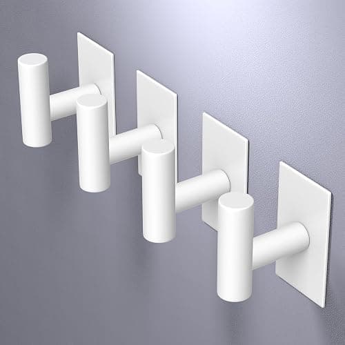 VAEHOLD Wall Towel Hooks, Heavy Duty Sticky Holder Waterproof Towel Hooks for Hanging Coat, Clothes, Closet Hook Wall Mount for Kitchen (White, 4 Pack) thumbnail 7