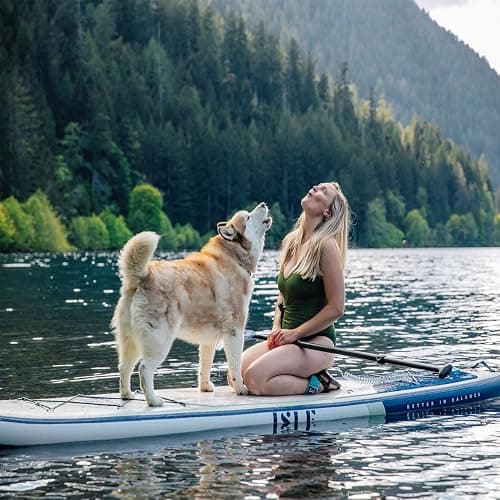 ISLE Megalodon Inflatable Stand Up Paddle Board & iSUP Bundle Accessory Pack - Up to 1,050 lbs Capacity — Durable, Lightweight, Stable — 12' L x 45" W x 8" OR 15' L x 56" W x 8" thumbnail 4
