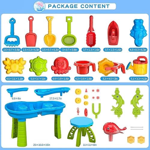 VATOS 3 Tier Sand Water Table, Kids Splash Sand Table Water Toys for Aged 3 4 5 6 7 8 9, Activity Sensory Table Summer Beach Outside Toys for Toddlers Kids thumbnail 3