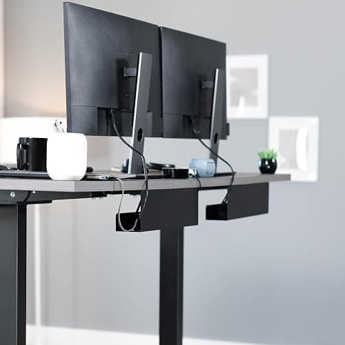 VIVO Under Desk 17 inch Cable Management Trays, Power Strip Holders, Cord Organizers, Wire Tamers for Office and Home, Black, 2 Pack, DESK-AC06-2C thumbnail 2