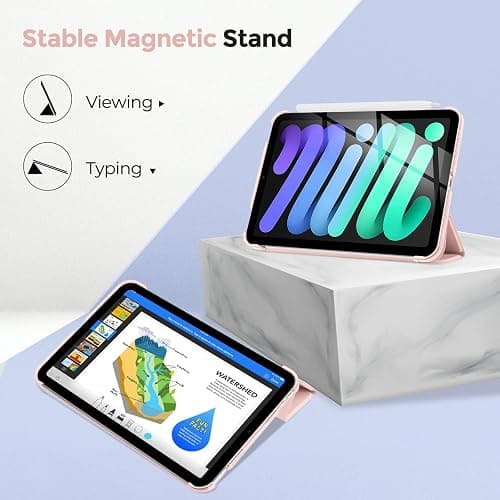 ProCase Smart Case for iPad mini 7 A17 Pro 2024/iPad Mini 6 2021 8.3 Inch iPad mini 7th/6th Gen Case, Hard Back Cover for iPad mini 8.3" 7th Gen A2995/A2996/A2993/6th Gen A2567 A2568 A2569 -Pink thumbnail 7