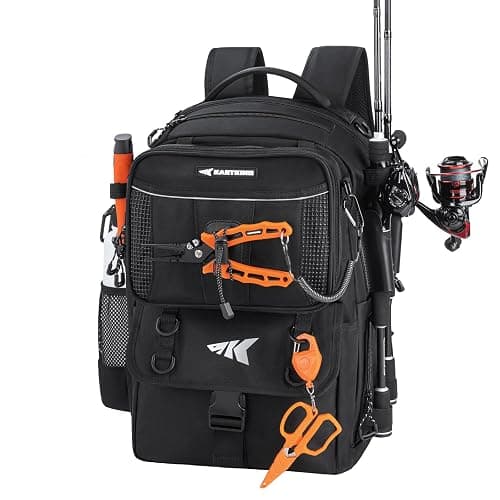 KastKing BaitSpace Fishing Tackle Backpack with Removable Bait Binder,2 Rod Holders Storage Fishing Gear and Equipment - Image 1