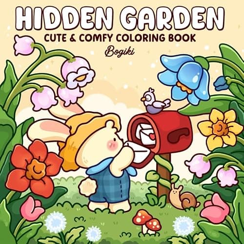 Hidden Garden: A Cute & Comfy Coloring Book for Teens and Adults Featuring Adorable Animals and Nature Scenes for Relaxation and Stress Relief - Image 1