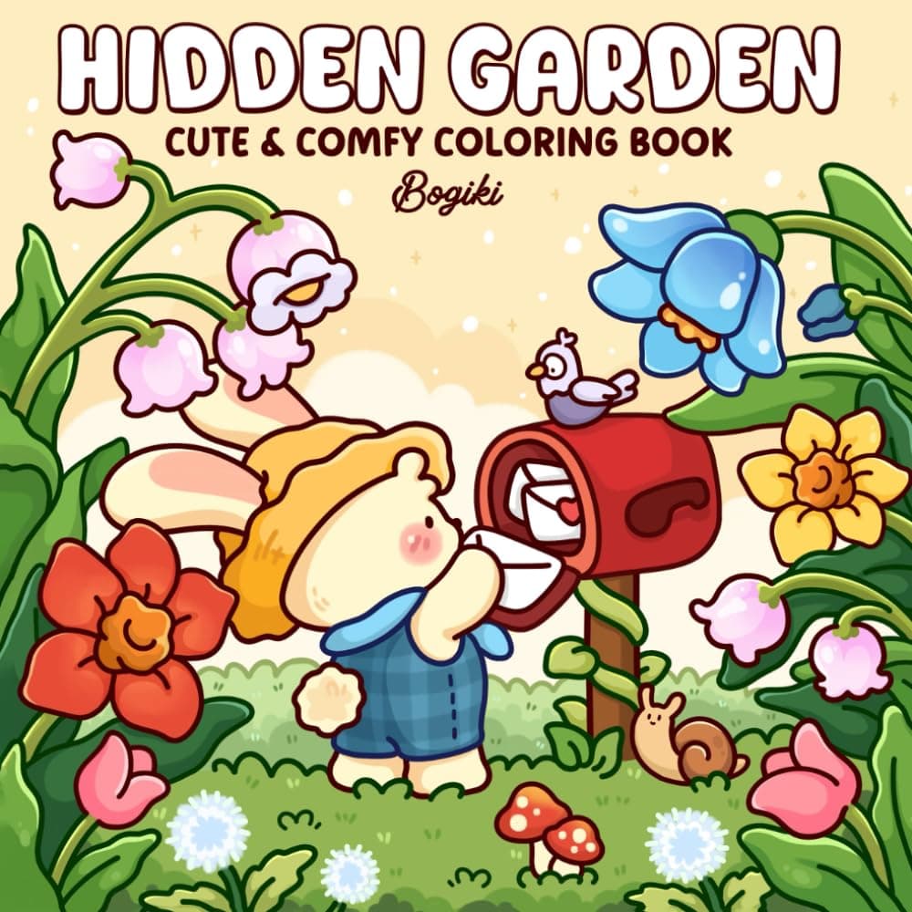 Hidden Garden: A Cute & Comfy Coloring Book for Teens and Adults Featuring Adorable Animals and Nature Scenes for Relaxation and Stress Relief - Image 1