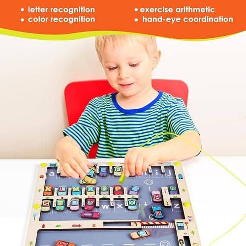 Magnetic Alphabet Maze Letter Puzzle for Fun Learning, Montessori Educational Toy for 3 4 5 Year Old Boys and Girls, Fine Motor Skills Development and Sensory Play thumbnail 7