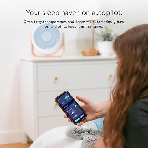 SNOOZ Breez 2-in-1 Smart Bedroom Table Fan & White Noise Machine - Smooth, Powerful Air - Adjustable White Noise - Remote Control, Scheduling, & Smart Features via App thumbnail 6