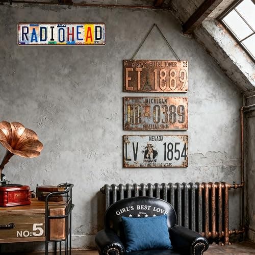 Vintage Wall Decoration Radiohead Rock Music Country Band Street Sign Bar Metal tin Sign Poster thumbnail 4