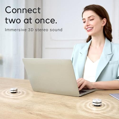 Anything Speaker - Portable Mini Bluetooth - Turn Anything Into A Speaker! Wireless Bone Conduction Induction Vibration Humbird + Gift Box - Nano Travel Sized, 360° Sound (Silver) thumbnail 5
