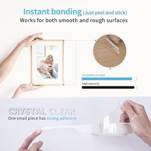 Art3d Double-Sided Tape (4-Roll of 10FT), Removable, Traceless, Washable, Reusable - Multipurpose Tape as Seen on TV (1/24" x 1/2" x 10', 4) thumbnail 4