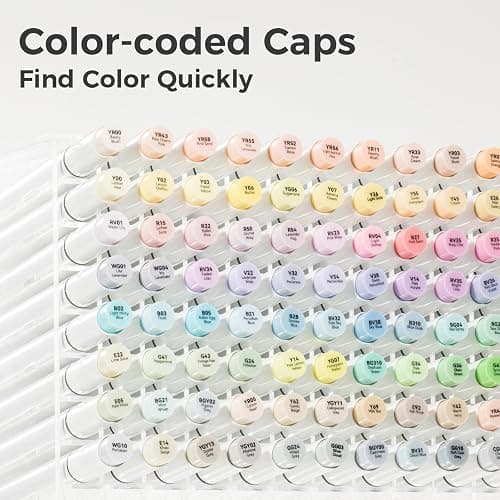 Ohuhu Pastel Alcohol Brush Markers- 48 Colors of Honolulu Sweetness - AP Certificated -Alcohol Based Double Tipped Art Marker Set for Artist Adults Coloring Illustration- Brush & Chisel - Refillable thumbnail 4