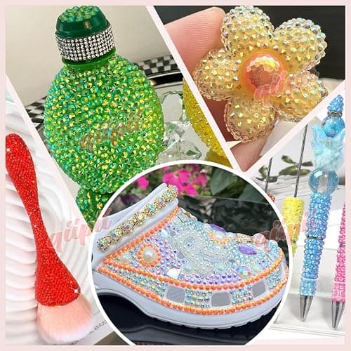 qiipii 5300PCS 3mm Hot Pink AB Resin Rhinestones Bulk Rose Pink Flatback Jelly Resin Stones Pack SS10 Diamonds Crystals Gems Charms Supplies for Nails Face Eyes Makeup Tumblers DIY Crafts Decor Shoes thumbnail 7
