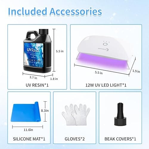 OSBANG UV Resin Kit with Light-250g, Clear Hard Type for Beginners and Professionals, UV Resin Kit for Jewelry Making, DIY Craft, Decor thumbnail 2