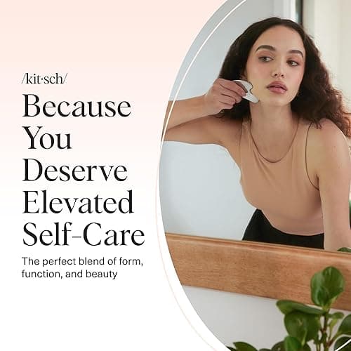 Kitsch Stainless Steel Gua Sha Facial Tools - Guasha Tool for Face, Face Sculpting Tool, Jawline Shaper, Double Chin Reducer, Body Gua Sha Tools, Lymphatic Drainage Massager, Facial Skin Care - Silver thumbnail 9