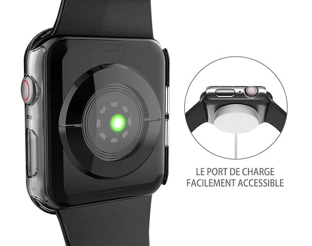 Recata 2 Pièces PC Coque Compatible avec Apple Watch SE3 / SE2 / SE/Serie 6 / Serie 5 / Serie 4 44mm, Protection Ecran Verre Trempé Ultra Mince Couverture Complète, Transparente thumbnail 4