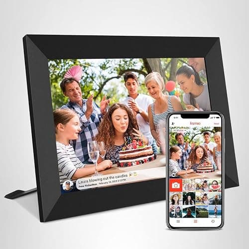 32GB FRAMEO 10.1 Inch Smart WiFi Digital Photo Frame 1280x800 IPS LCD Touch Screen, Auto-Rotate Portrait and Landscape, Built in 32GB Memory, Share Moments Instantly via Frameo App from Anywhere thumbnail 10
