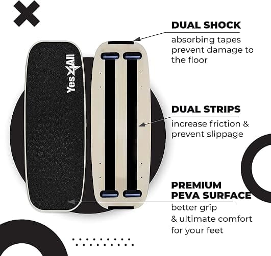 Yes4All Balance Board Trainer Wooden with Adjustable Stoppers, Balance Roller Boards - 3 Different Distance Options, Hockey Balance Board for Surfing Training thumbnail 6
