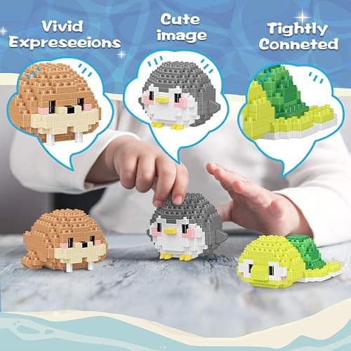 libergarden Micro Building Blocks Sets, 12 in 1 Cute Aniamls Series for Kids Birthday Party Favors, Mini Building Blocks, Micro Building Kit Toys, Building Blocks for Adults & Kids thumbnail 6