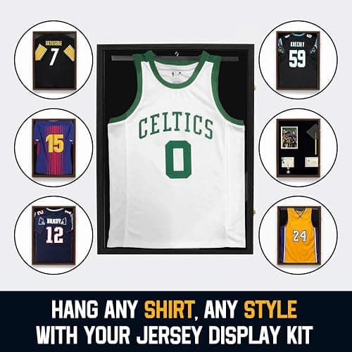 Vefera Jersey Frame Display Case ,Jersey Shadow Box with 98% UV Protective Acrylic Door for Football,Hockey,Basketball,Baseball Sports Jersey (Black, 1 Pack) thumbnail 6