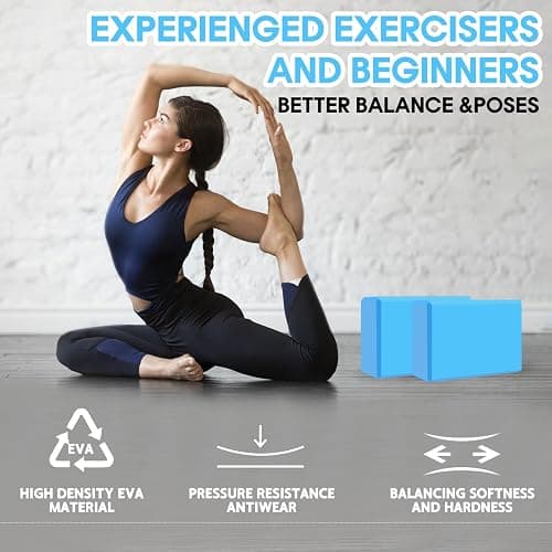 Kenhihi Yoga Block - Unsupported Latex Eva foam - Soft non slip surface with bevel for yoga, pilates, meditation - Yoga accessories for stability, balance and deep stretching thumbnail 4