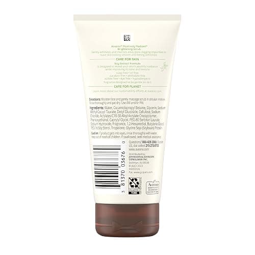Aveeno Positively Radiant Skin Brightening Exfoliating Daily Facial Scrub, Gentle with Moisture-Rich Soy Extract, Helps Improve Skin Tone & Texture, Oil- & Soap-Free, Hypoallergenic, 5 oz thumbnail 5