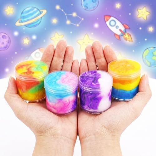 Galaxy Slime 4 Pack, Non-Sticky Wet Slime, Colorful, Stress Relief Toy, Party Favors for Boys Girls, Super Soft, 60ml Each thumbnail 4
