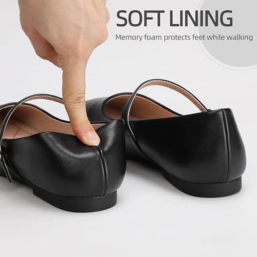 ATHMILE Mary Jane Shoes Women Ballet Flats Shoes for Women Slip on Comfortable Dressy Adjustable Strap for Work Office Business Casual thumbnail 4