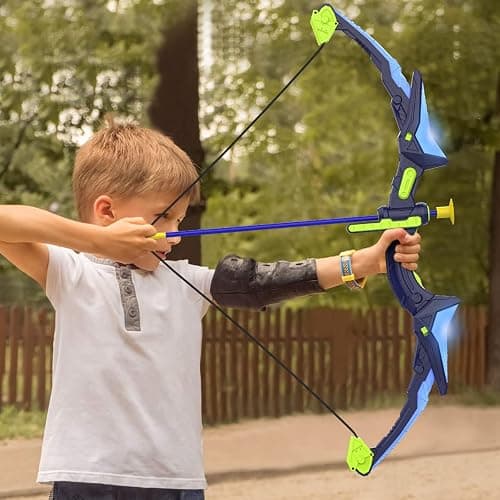 2 Pack Bow and Arrow Set for Kids, Light Up Archery Set with 14 Suction Cup Arrows, Archery Targets Outdoor Games for Kids Ages 4-8 8-12, Birthday Gifts Toys for 5 6 7 8 9 10 11 12 Year Old Boys Girls thumbnail 4