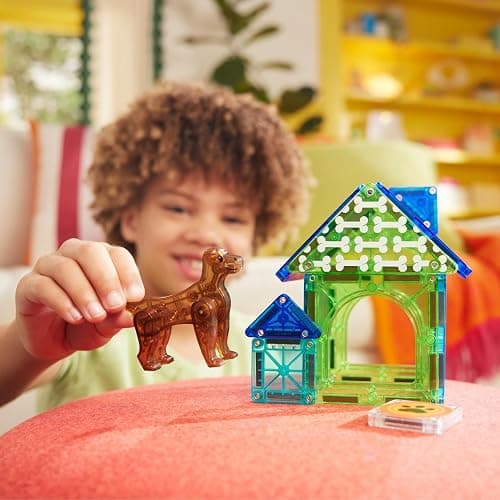 MAGNA-TILES Dog House 13-Piece Magnetic Construction Set, The Original Magnetic Building Brand thumbnail 4