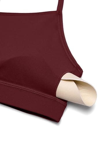 CRZ YOGA Butterluxe Y Back Sports Bras for Women - Padded Racerback Low Impact Spaghetti Thin Strap Workout Yoga Top thumbnail 5