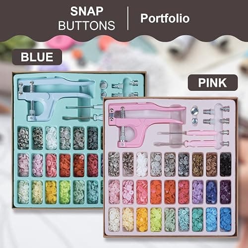 Plastic Snap Fastener Kit, Plastic and Metal Snap Buttons with Snaps Pliers Set, 270 Sets Resin and Metal Snap Buttons for Sewing and Crafting (Pink) thumbnail 7