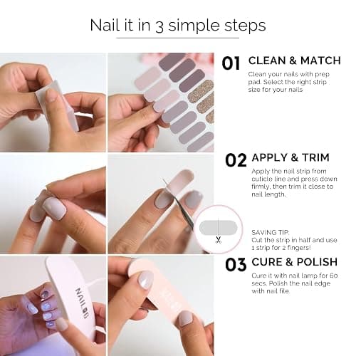 NAILOG Ongles Autocollants Adhesif - 20Pcs Stickers ongles - Faux Ongles en Gel UV Semi Durci, Extra Long brillante et durable French Nail Art, Nail Stickers,Cadeau Anniversaire Femme,Long Night thumbnail 6